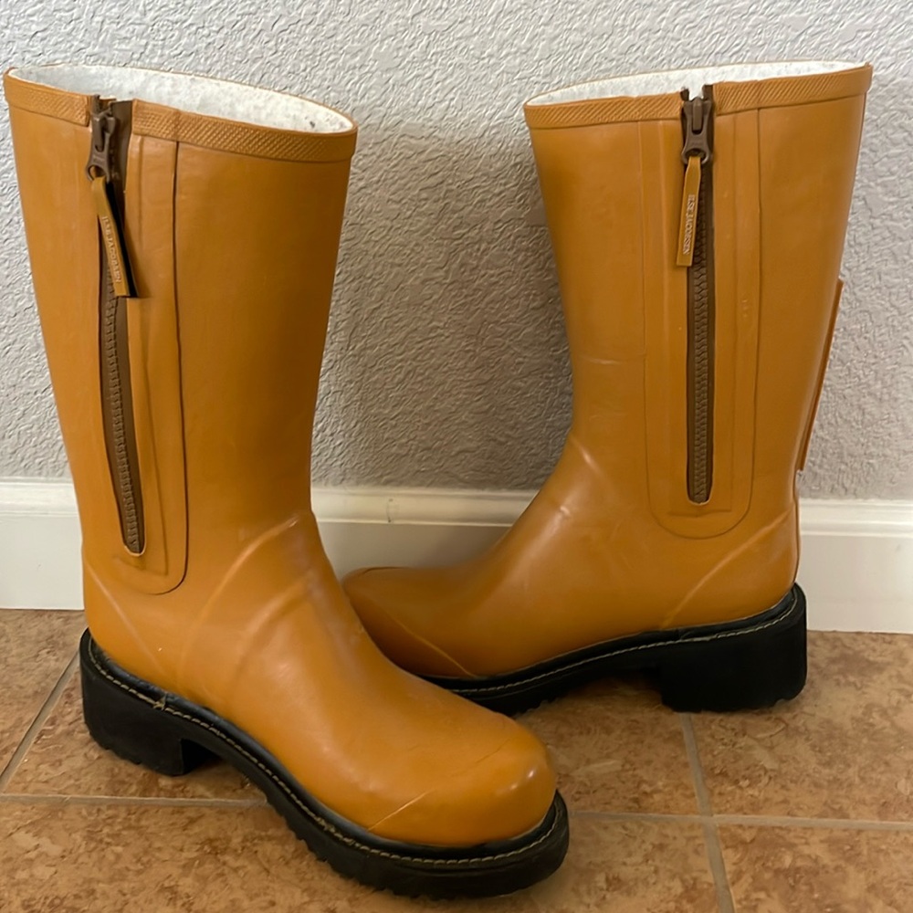 Ilse Jacobsen 3/4 Rubber Boot. Size 38.  Dijon color.  Worn once.  Handmade